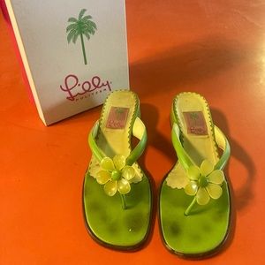 Lilly Pulitzer lime green kitten heels